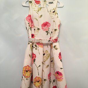 Danny&Nicole Small Floral Dress w/ Belt and Pocket
